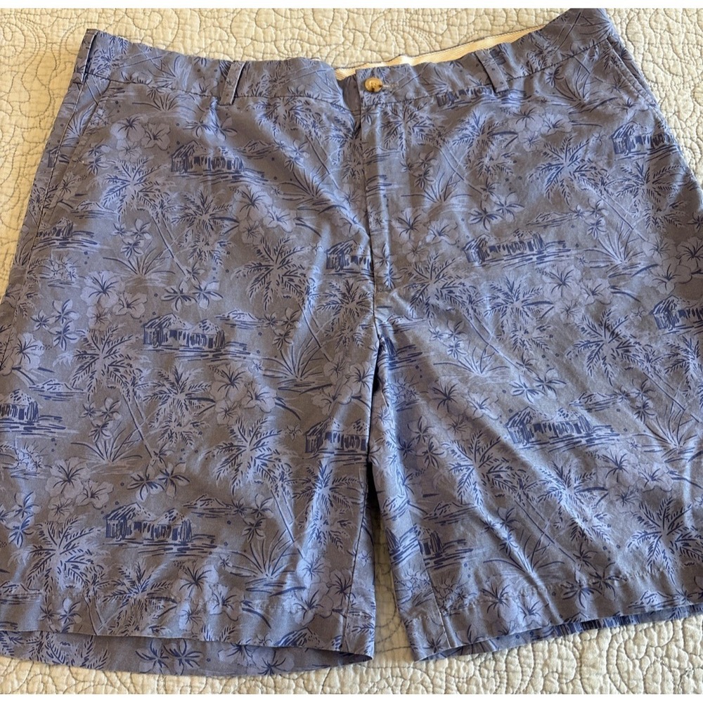 Peter Millar Mens Size 38 Blue Hawaiian Print Shorts Beach Vacation Resort Wear